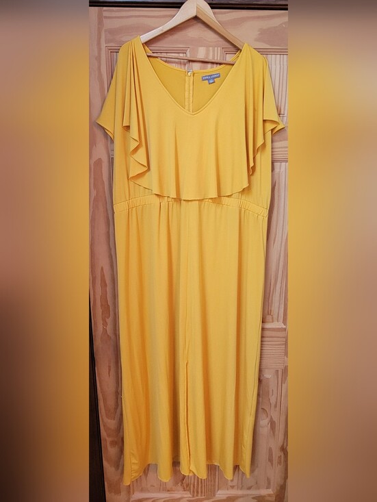 Jessica London Dresses & Skirts - Jessica London Yellow Flutter-Sleeve Maxi Dress - Size 24W